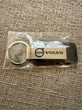 NEW Volvo Cars Orange County Black Leatherette Keychain
